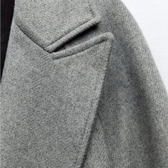 NEW WITH TAGS ZARA LONG LINE BELTED WOOL BLEND COAT - Picture 11 of 13